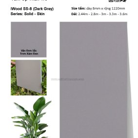 Tấm ốp đa năng than tre vân đơn sắc SS-8