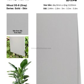 Tấm ốp đa năng than tre vân đơn sắc SS-9