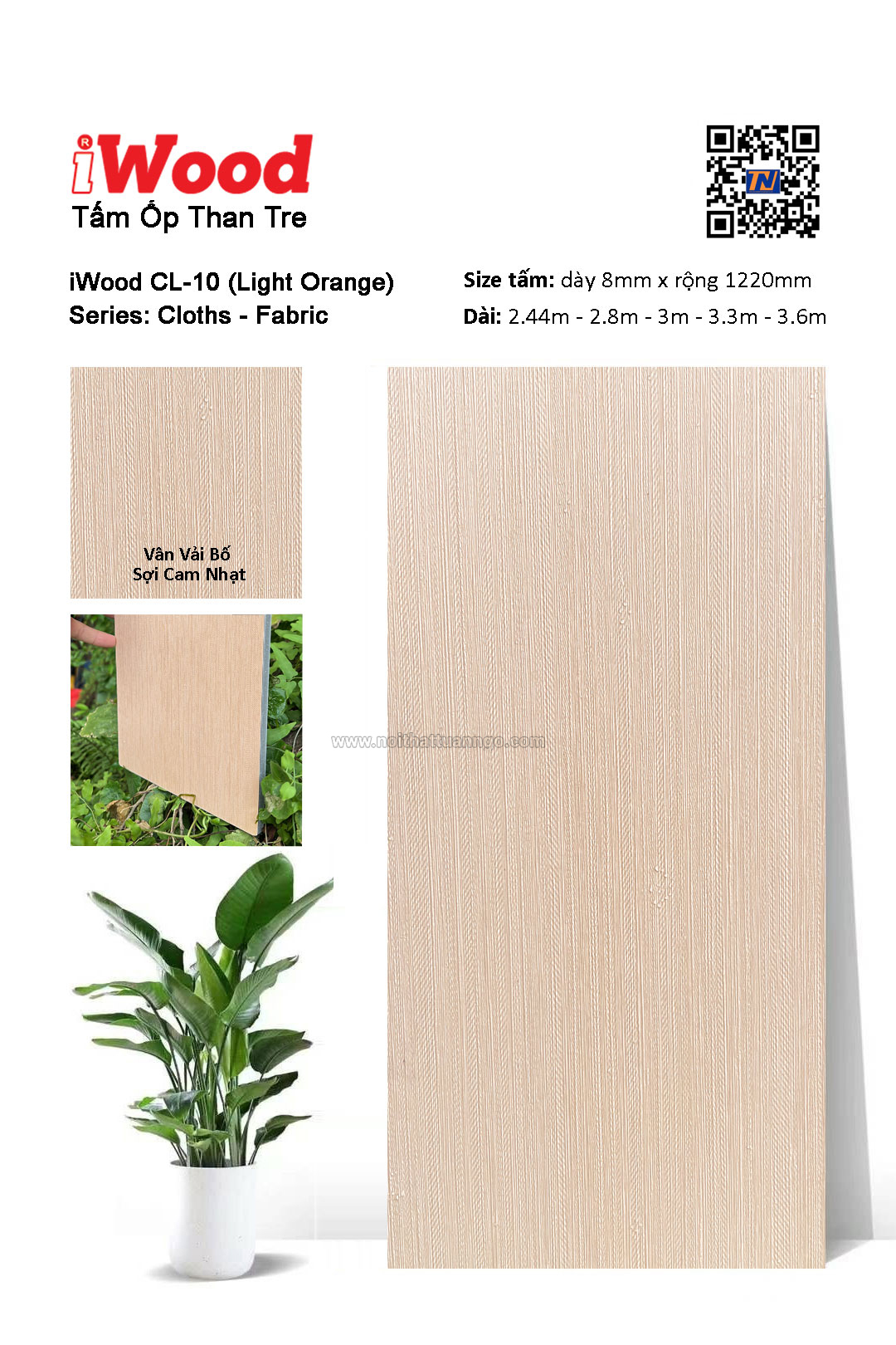 Tấm ốp đa năng than tre vân vải CL-10