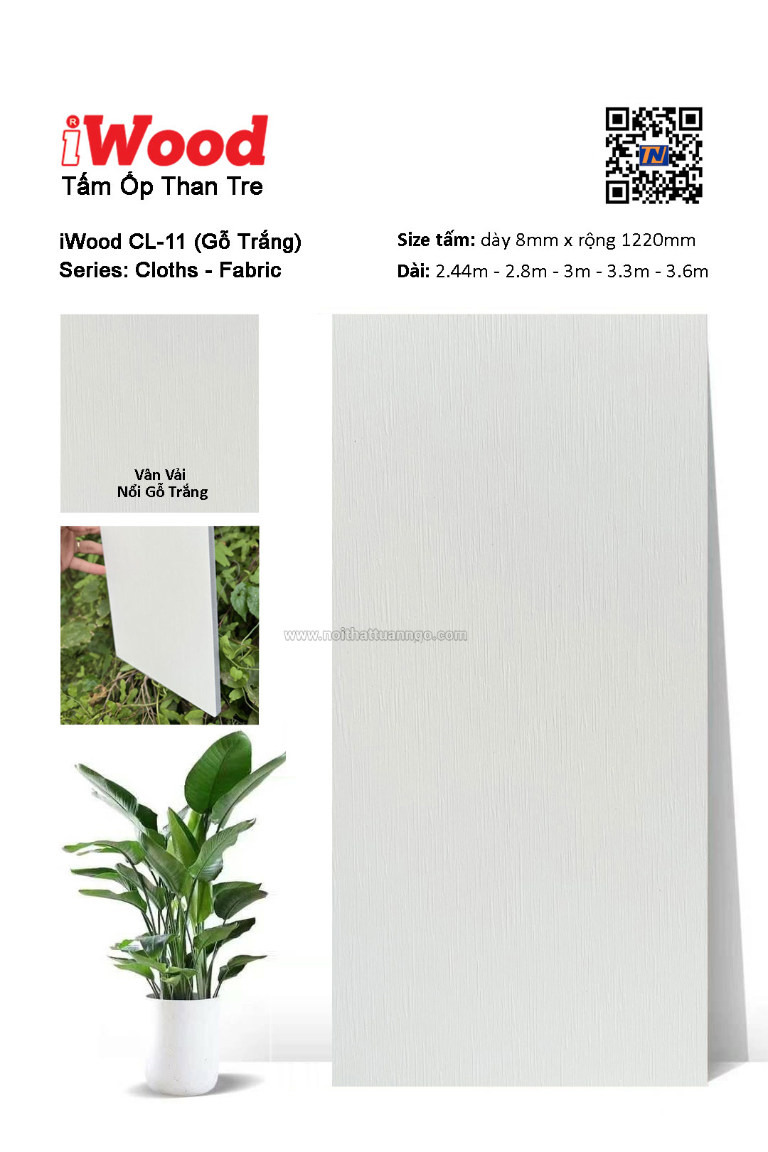 Tấm ốp đa năng than tre vân vải CL-11