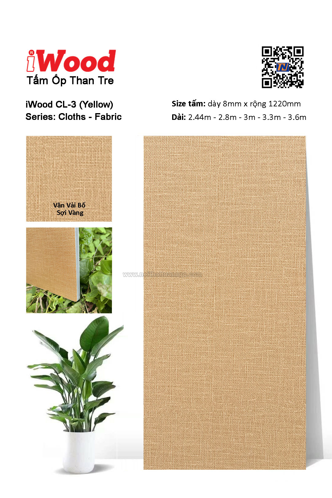 Tấm ốp đa năng than tre vân vải CL-3