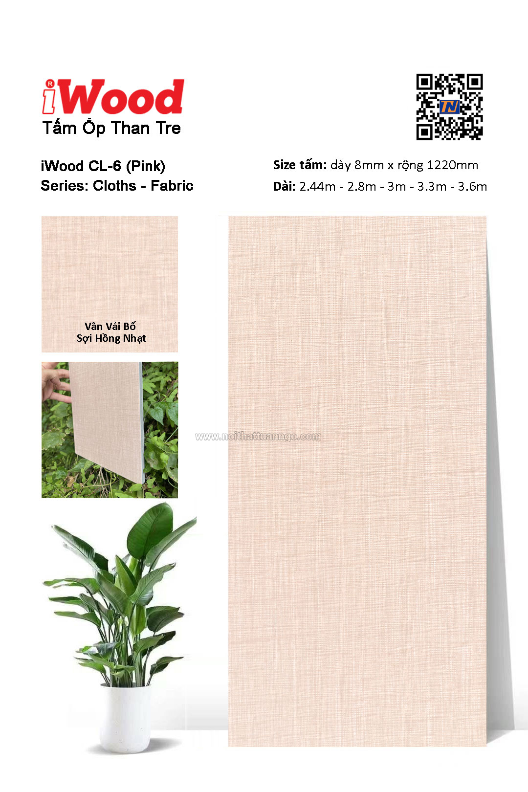 Tấm ốp đa năng than tre vân vải CL-6