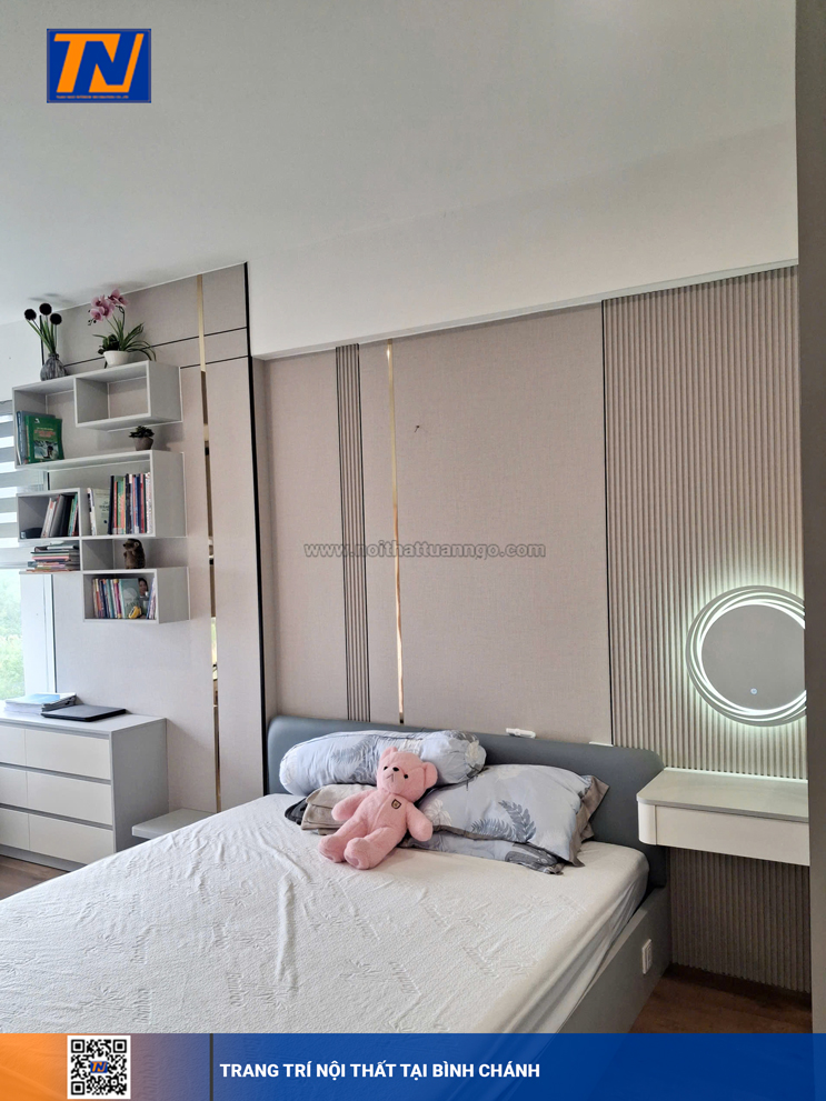 Ốp than tre – Lam sóng – Tủ giường – Bàn làm việc – Kệ sách tại Bình Chánh