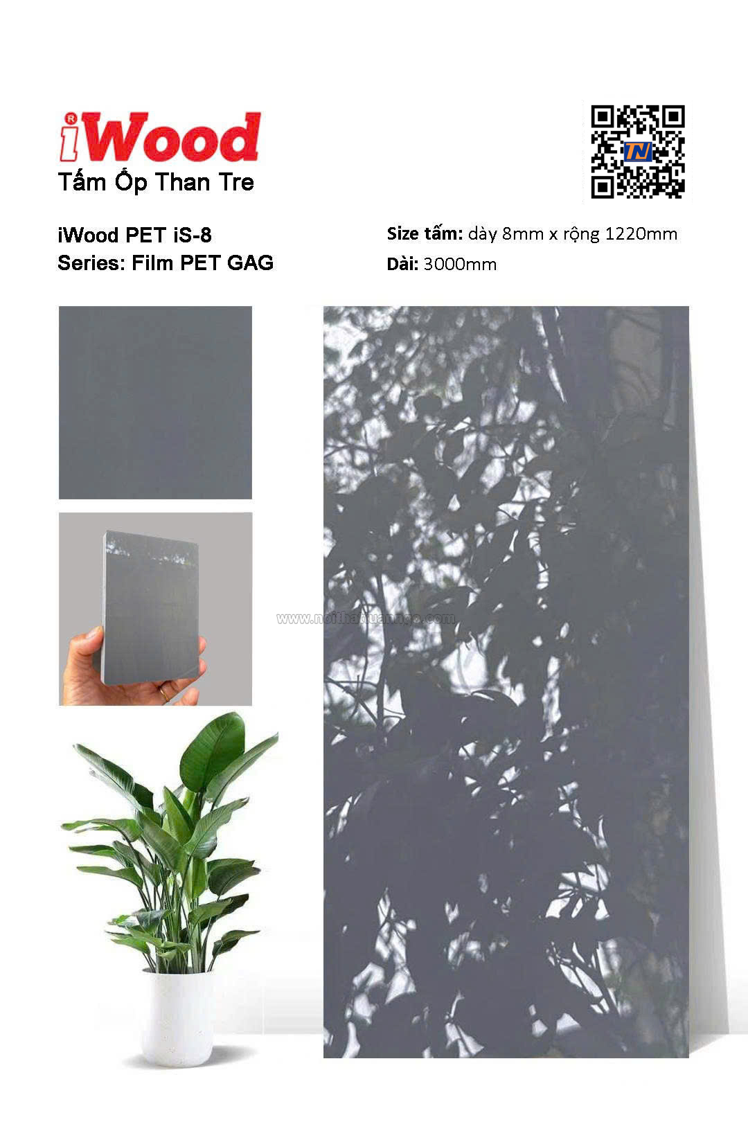 Tấm ốp than tre Film PET iS-8