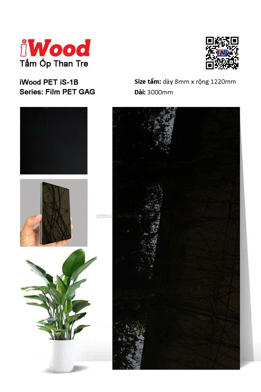 Tấm ốp than tre Film PET iS-1B