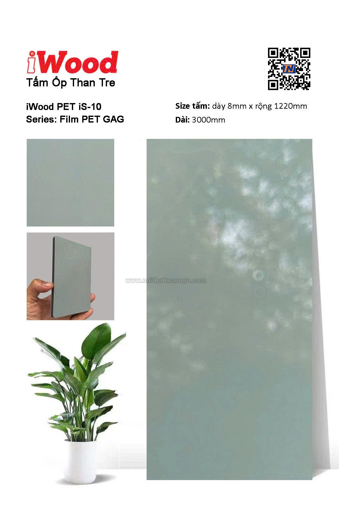 Tấm ốp than tre Film PET iS-10