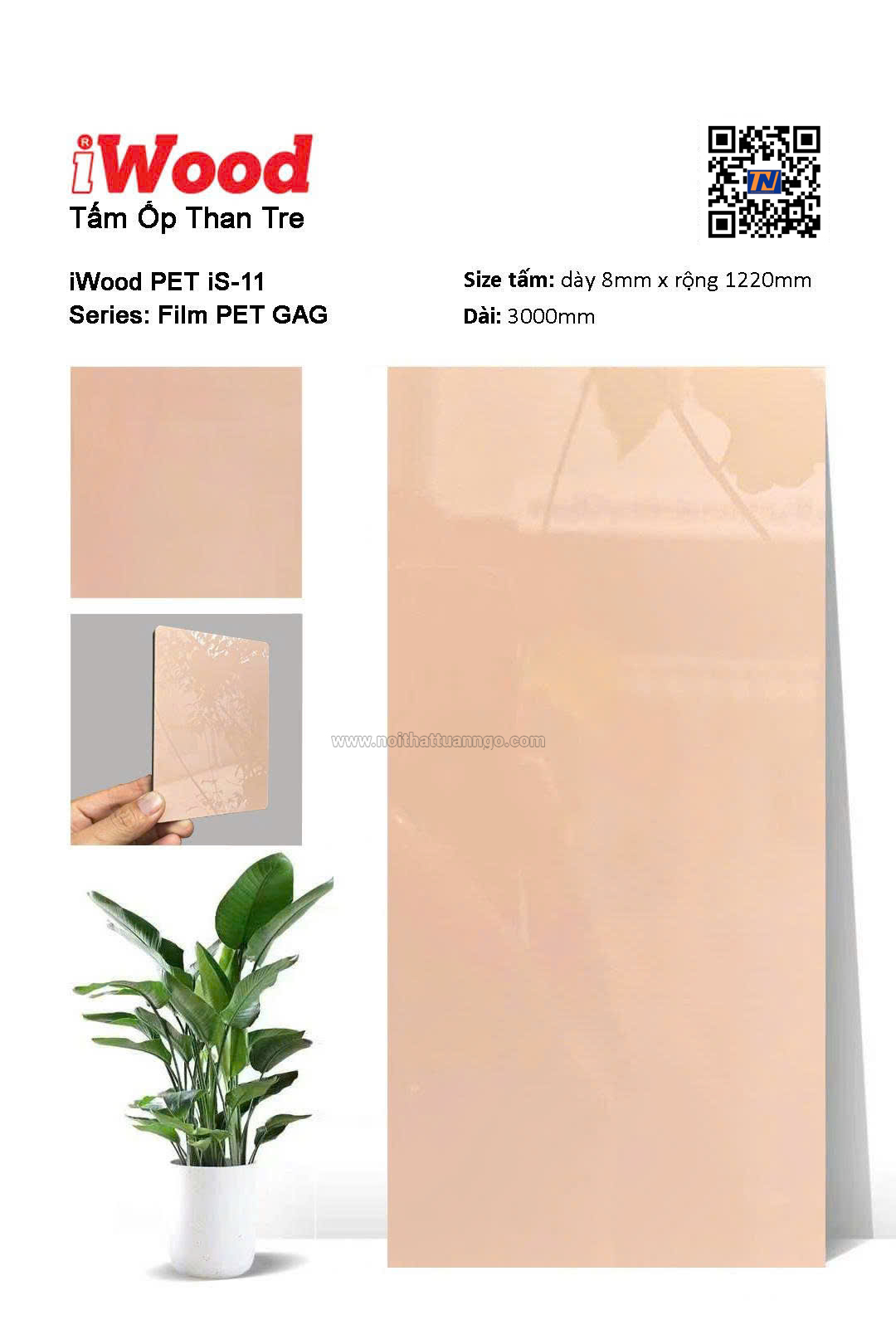 Tấm ốp than tre Film PET iS-11