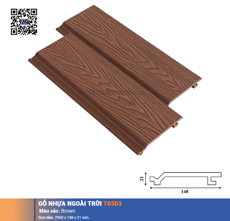 Gỗ nhựa Glotex TOD31_Brown